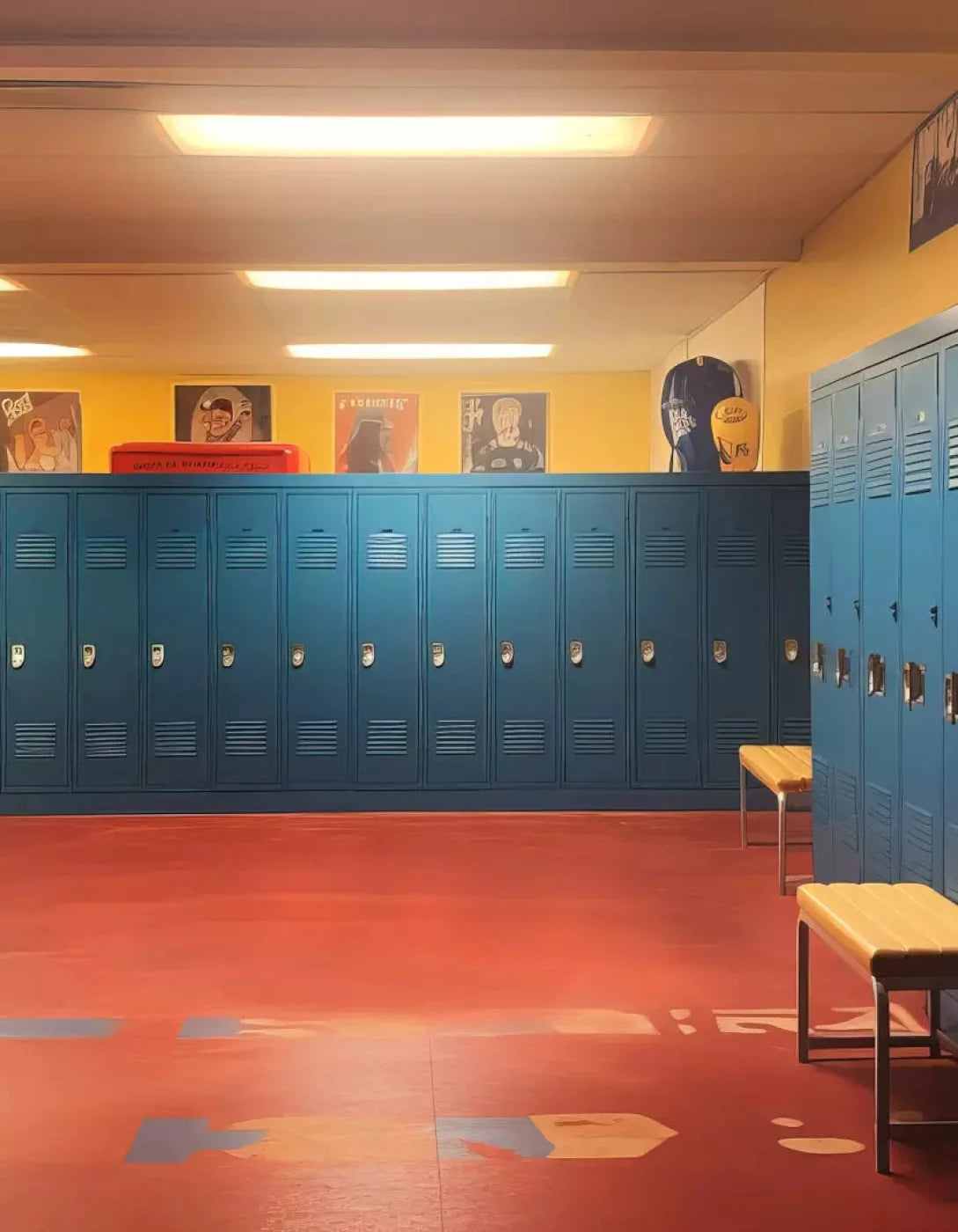 Sports Locker Room 6X8 Fleece ( 72 X 96 Inch ) Backdrop