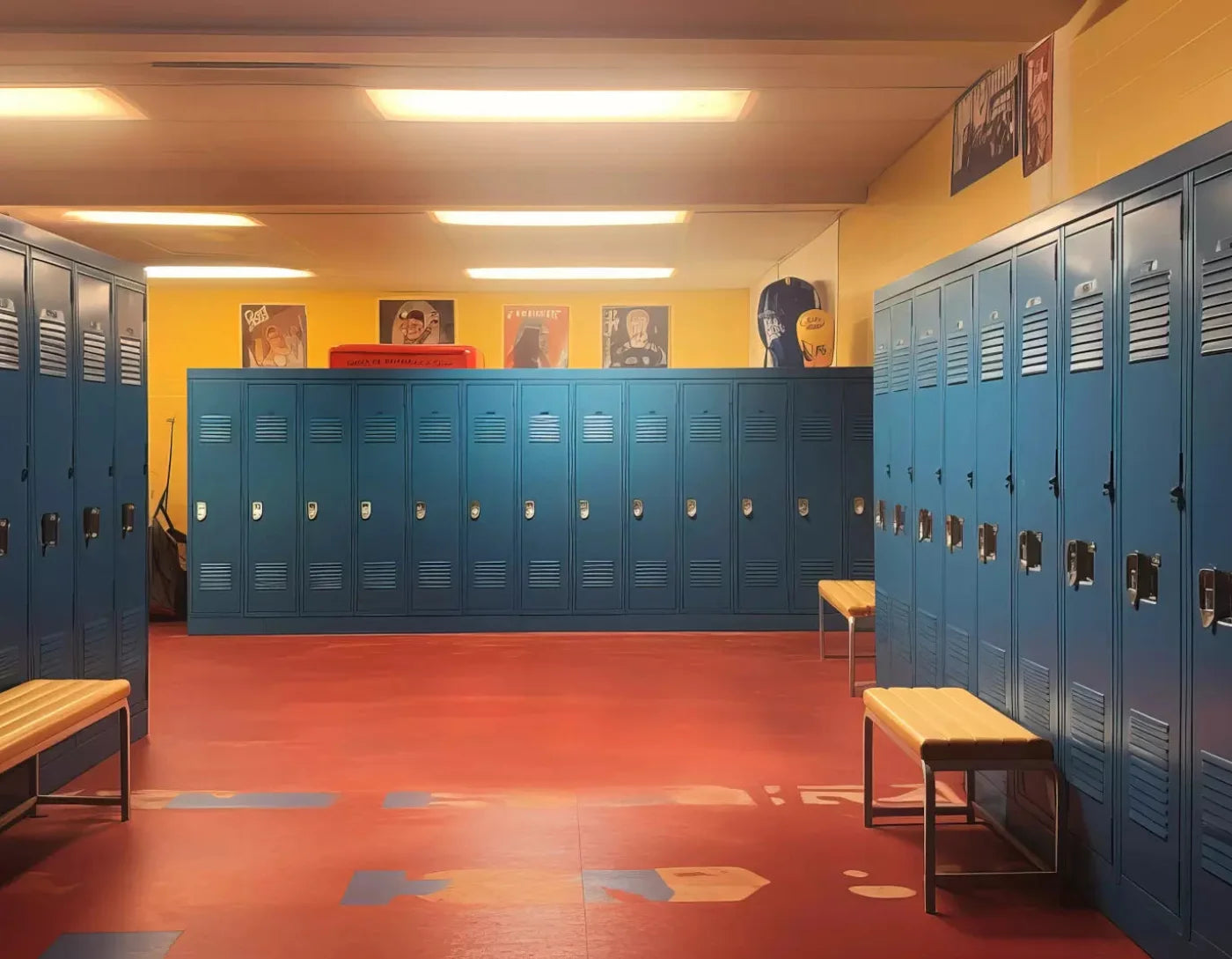 Sports Locker Room 8X6 Fleece ( 96 X 72 Inch ) Backdrop