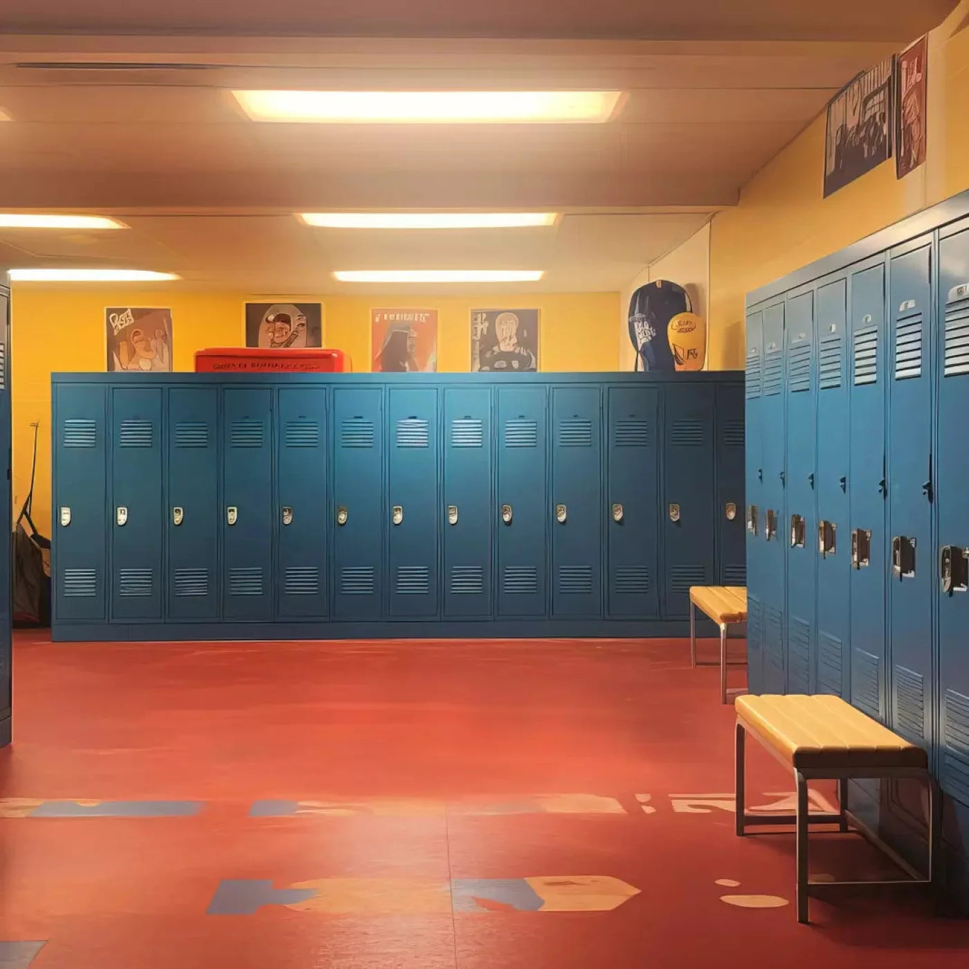 Sports Locker Room 8X8 Fleece ( 96 X Inch ) Backdrop