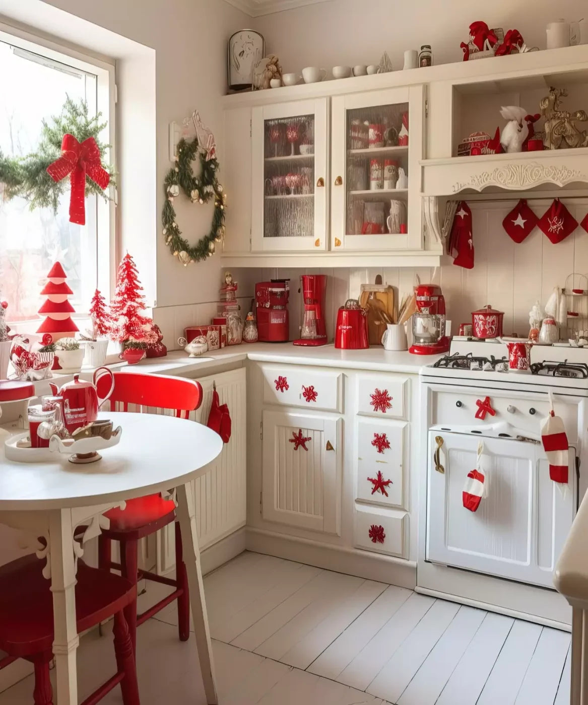 Minimal Christmas Kitchen 10’X12’ Ultracloth (120 X 144 Inch) Backdrop