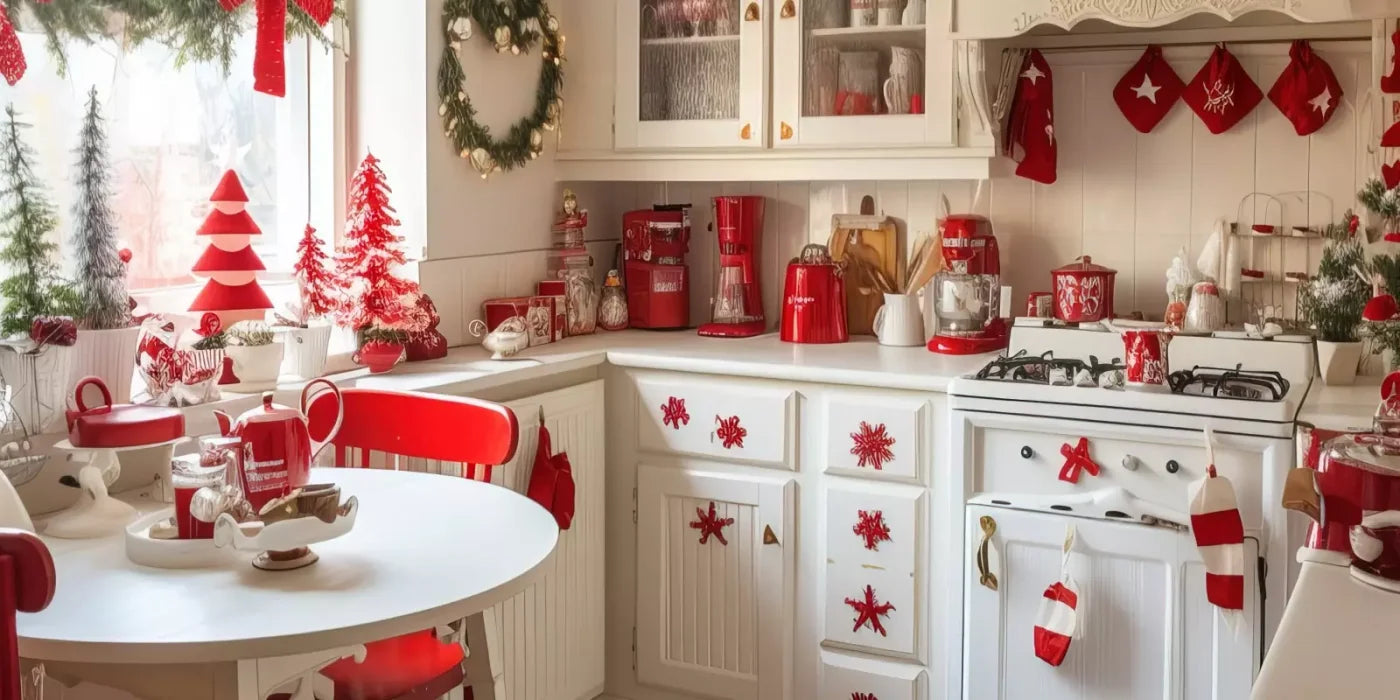 Minimal Christmas Kitchen 16’X8’ Ultracloth (192 X 96 Inch) Backdrop