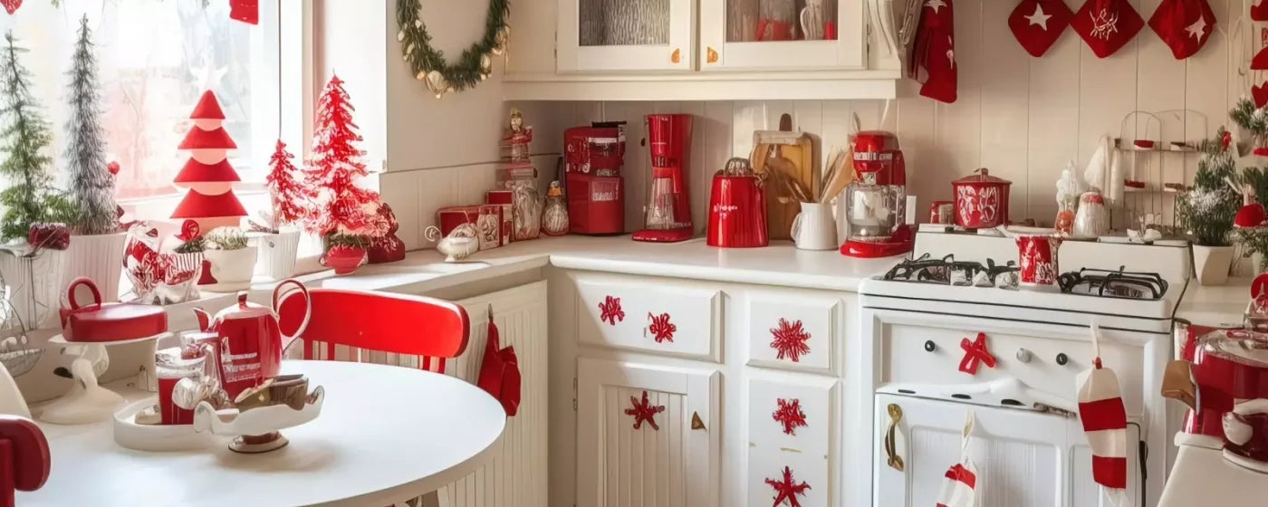 Minimal Christmas Kitchen 20’X8’ Ultracloth (240 X 96 Inch) Backdrop