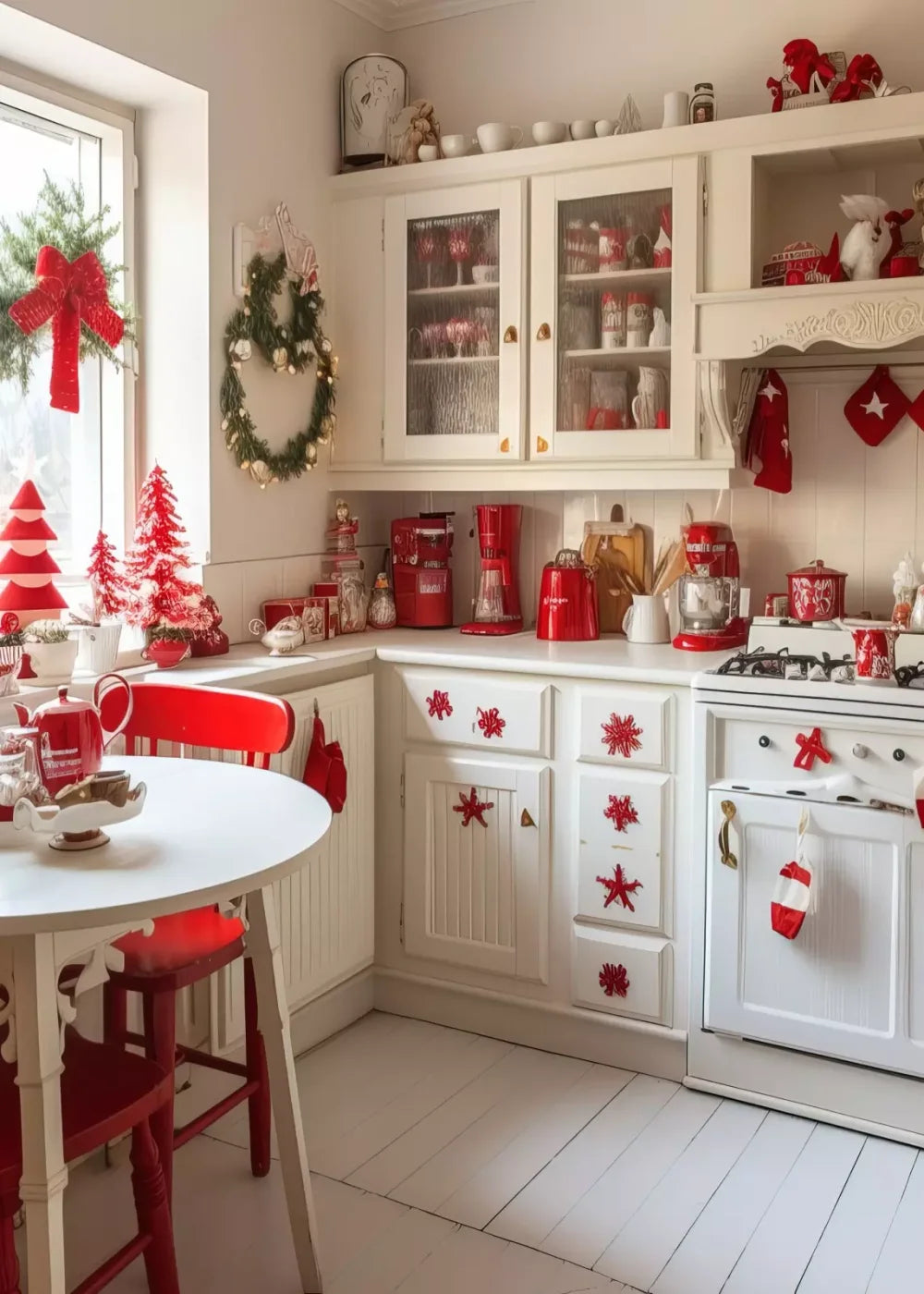 Minimal Christmas Kitchen 5’X7’ Ultracloth (60 X 84 Inch) Backdrop