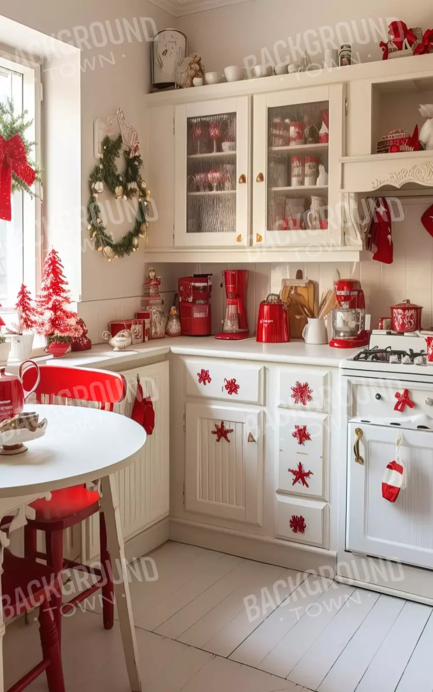 Minimal Christmas Kitchen 5’X8’ Ultracloth (60 X 96 Inch) Backdrop