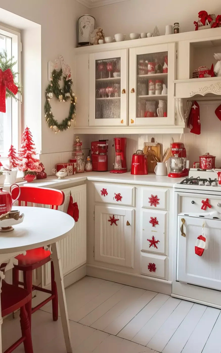 Minimal Christmas Kitchen 5’X8’ Ultracloth (60 X 96 Inch) Backdrop