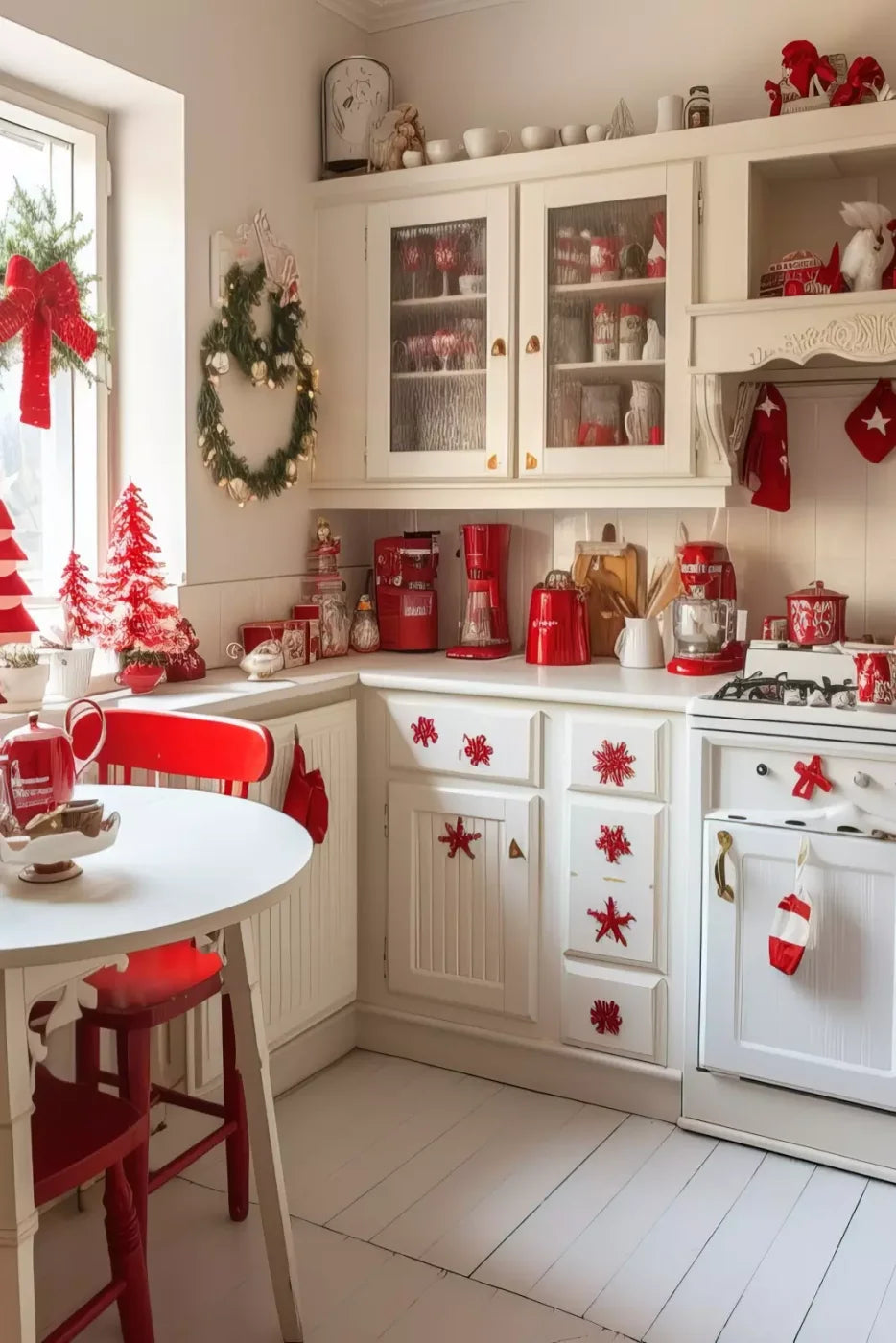 Minimal Christmas Kitchen 8’X12’ Ultracloth (96 X 144 Inch) Backdrop