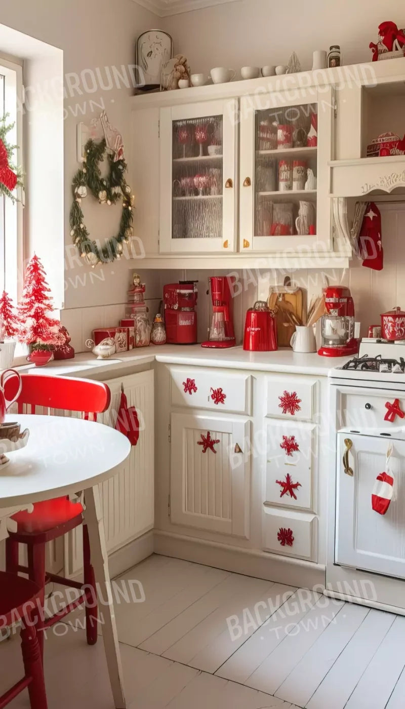 Minimal Christmas Kitchen 8’X14’ Ultracloth (96 X 168 Inch) Backdrop