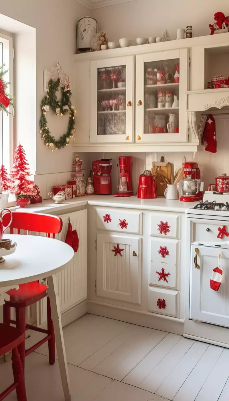 Minimal Christmas Kitchen 8’X14’ Ultracloth (96 X 168 Inch) Backdrop