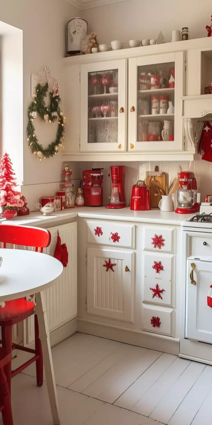 Minimal Christmas Kitchen 8’X16’ Ultracloth (96 X 192 Inch) Backdrop
