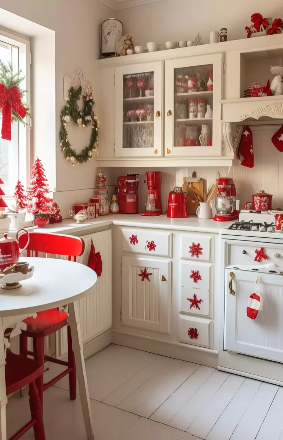 Minimal Christmas Kitchen 9’X14’ Ultracloth (108 X 168 Inch) Backdrop