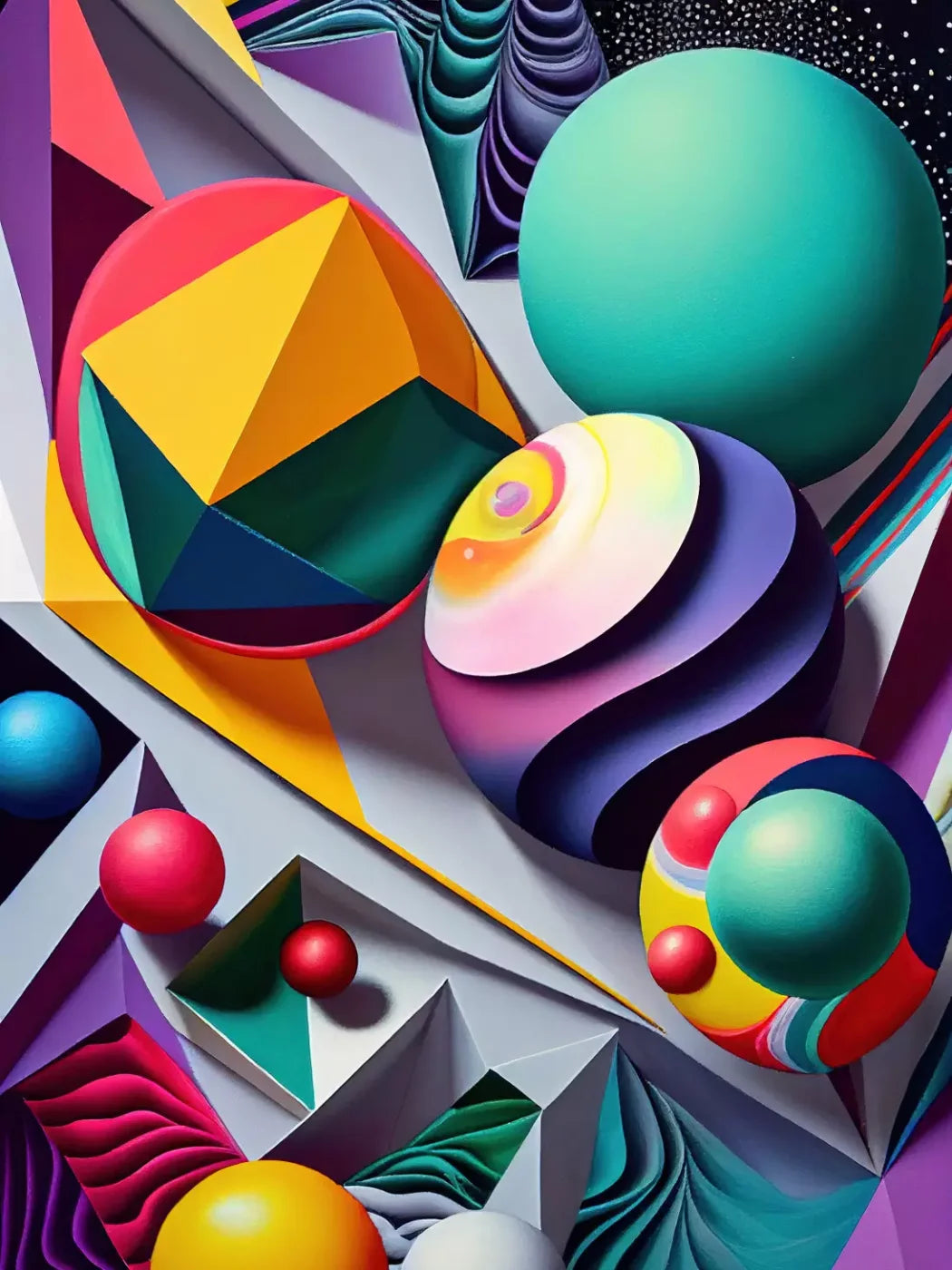 Retro Shapes L 5X68 Fleece ( 60 X 80 Inch ) Backdrop