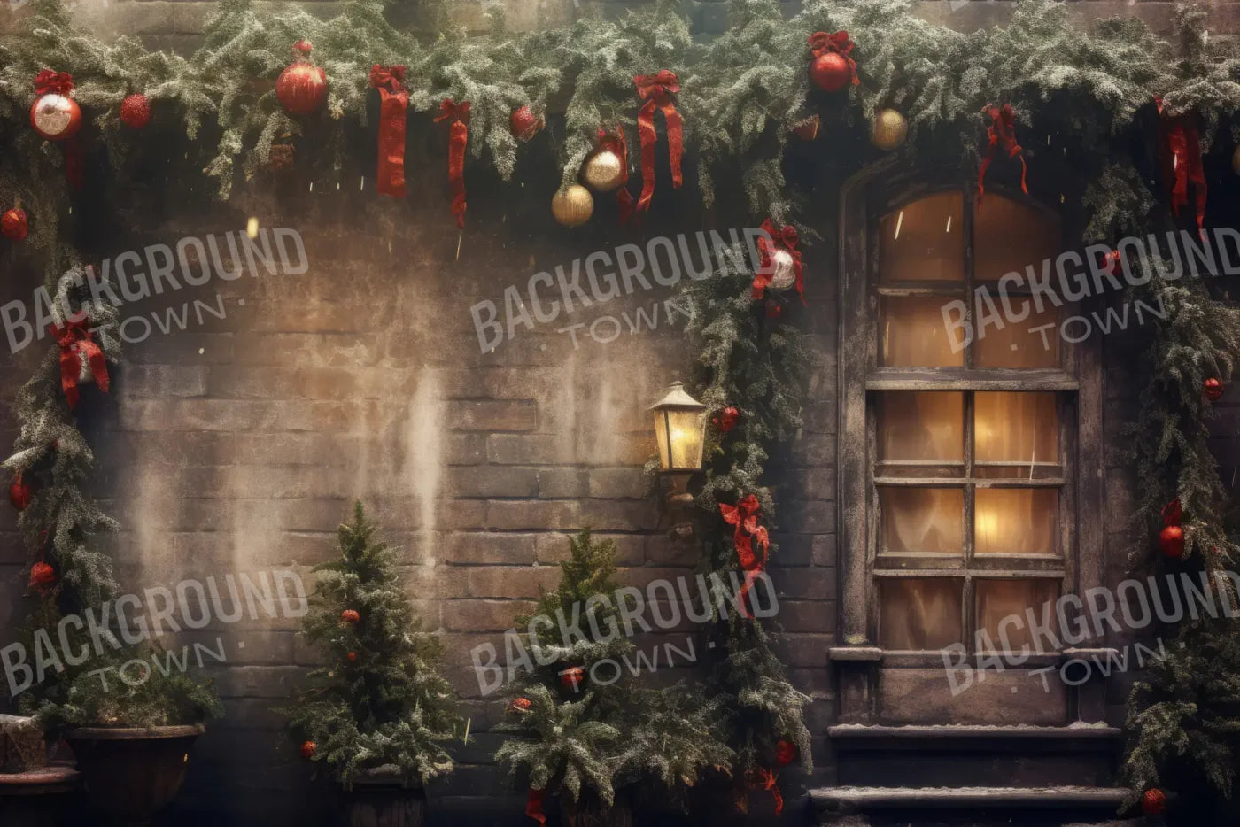 Ribbons Bows Christmas 12’x8’ UltraCloth (144 x 96 inch) Backdrop