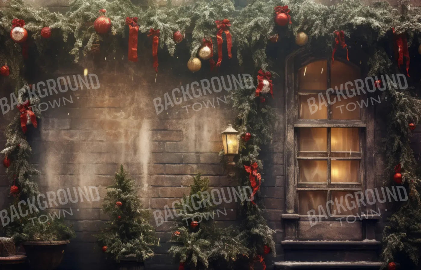 Ribbons Bows Christmas 14’x9’ UltraCloth (168 x 108 inch) Backdrop