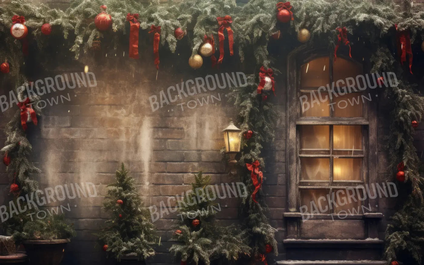 Ribbons Bows Christmas 8’x5’ UltraCloth (96 x 60 inch) Backdrop