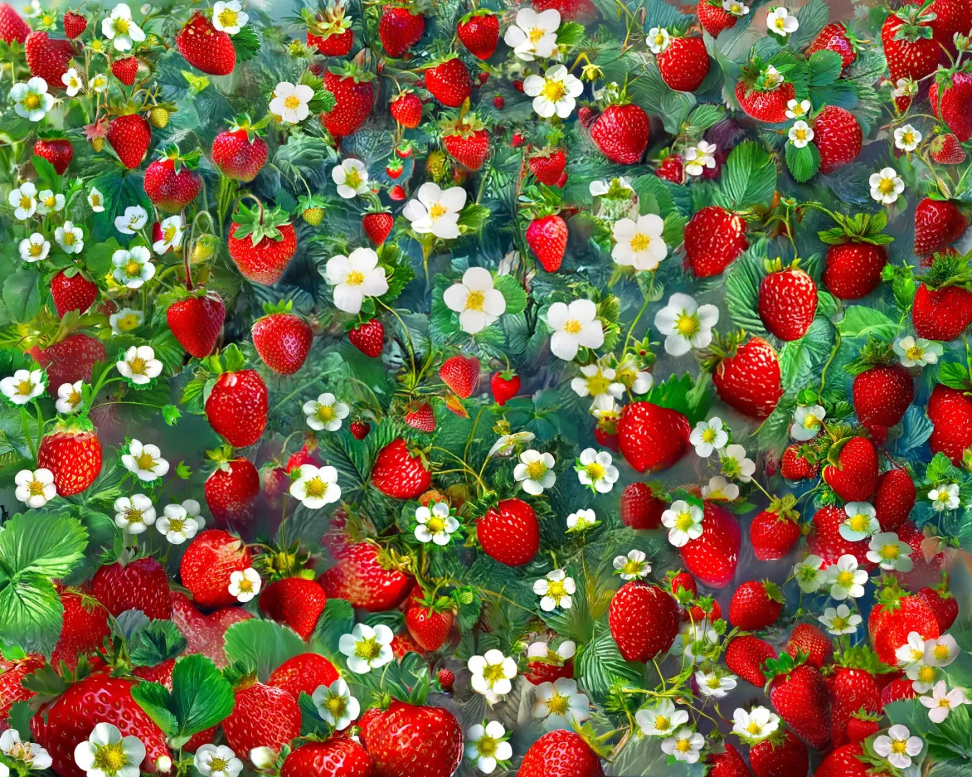 Ripe Strawberry Field 10’x8’ Fleece (120 x 96 inch) Backdrop