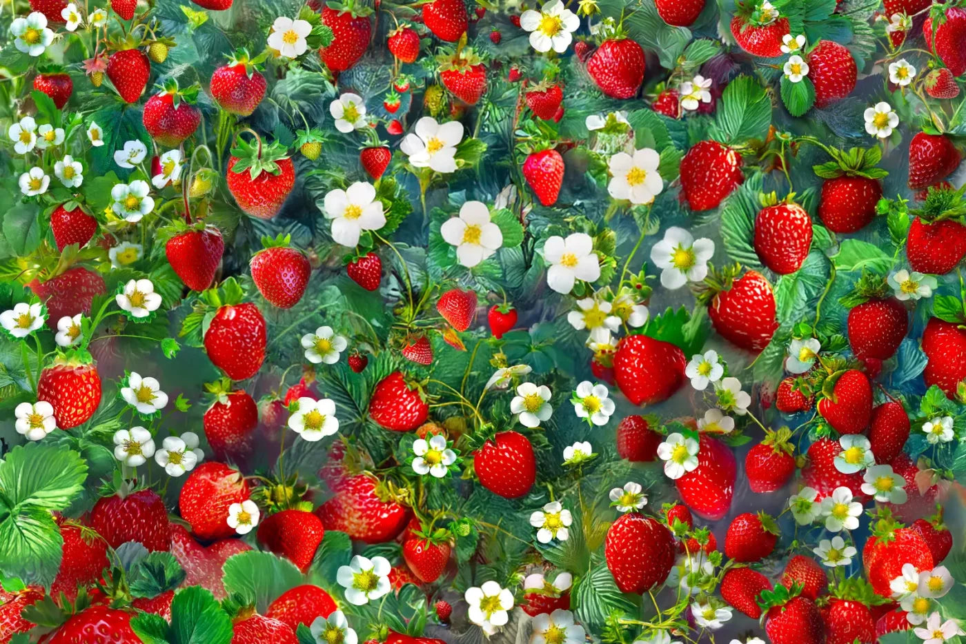 Ripe Strawberry Field 12’x8’ UltraCloth (144 x 96 inch) Backdrop