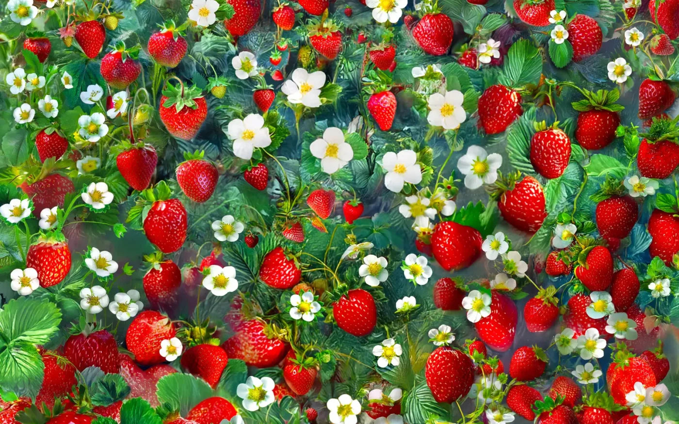 Ripe Strawberry Field 16’x10’ UltraCloth (192 x 120 inch) Backdrop