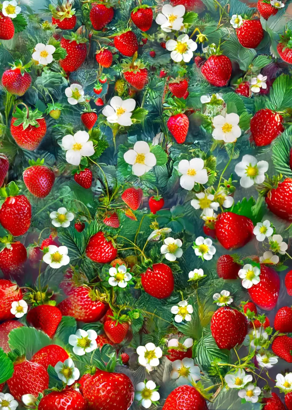 Ripe Strawberry Field 5’x7’ UltraCloth (60 x 84 inch) Backdrop