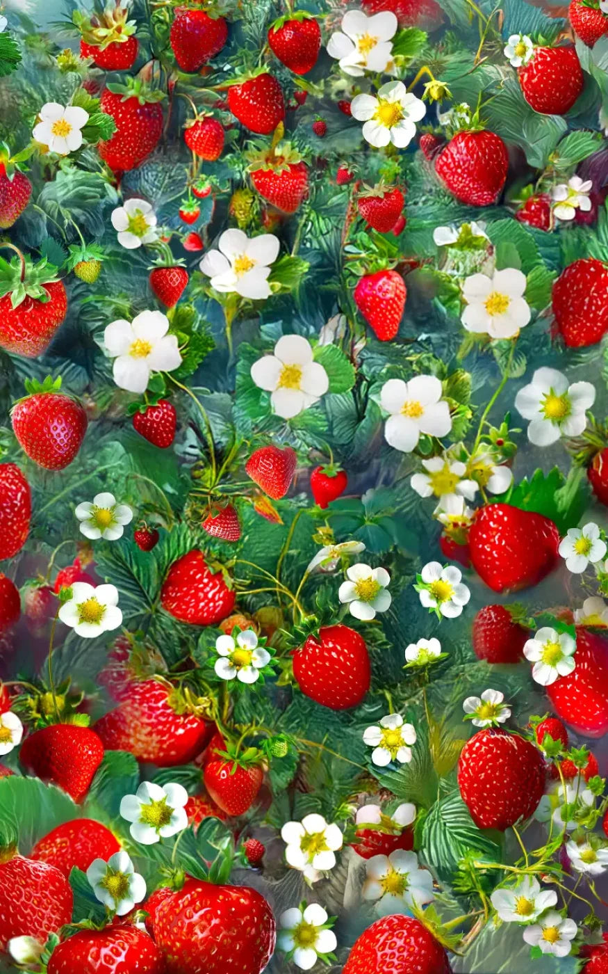 Ripe Strawberry Field 5’x8’ UltraCloth (60 x 96 inch) Backdrop