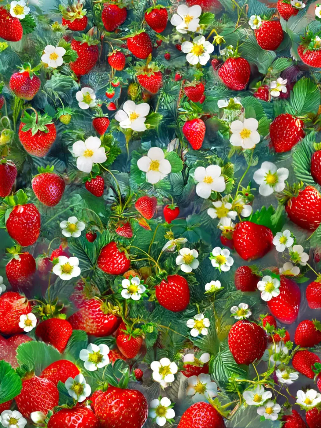 Ripe Strawberry Field 6’x8’ Fleece (72 x 96 inch) Backdrop