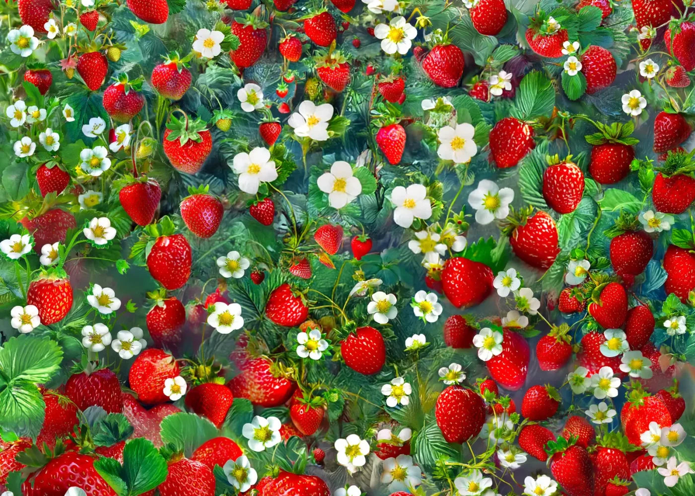 Ripe Strawberry Field 7’x5’ UltraCloth (84 x 60 inch) Backdrop