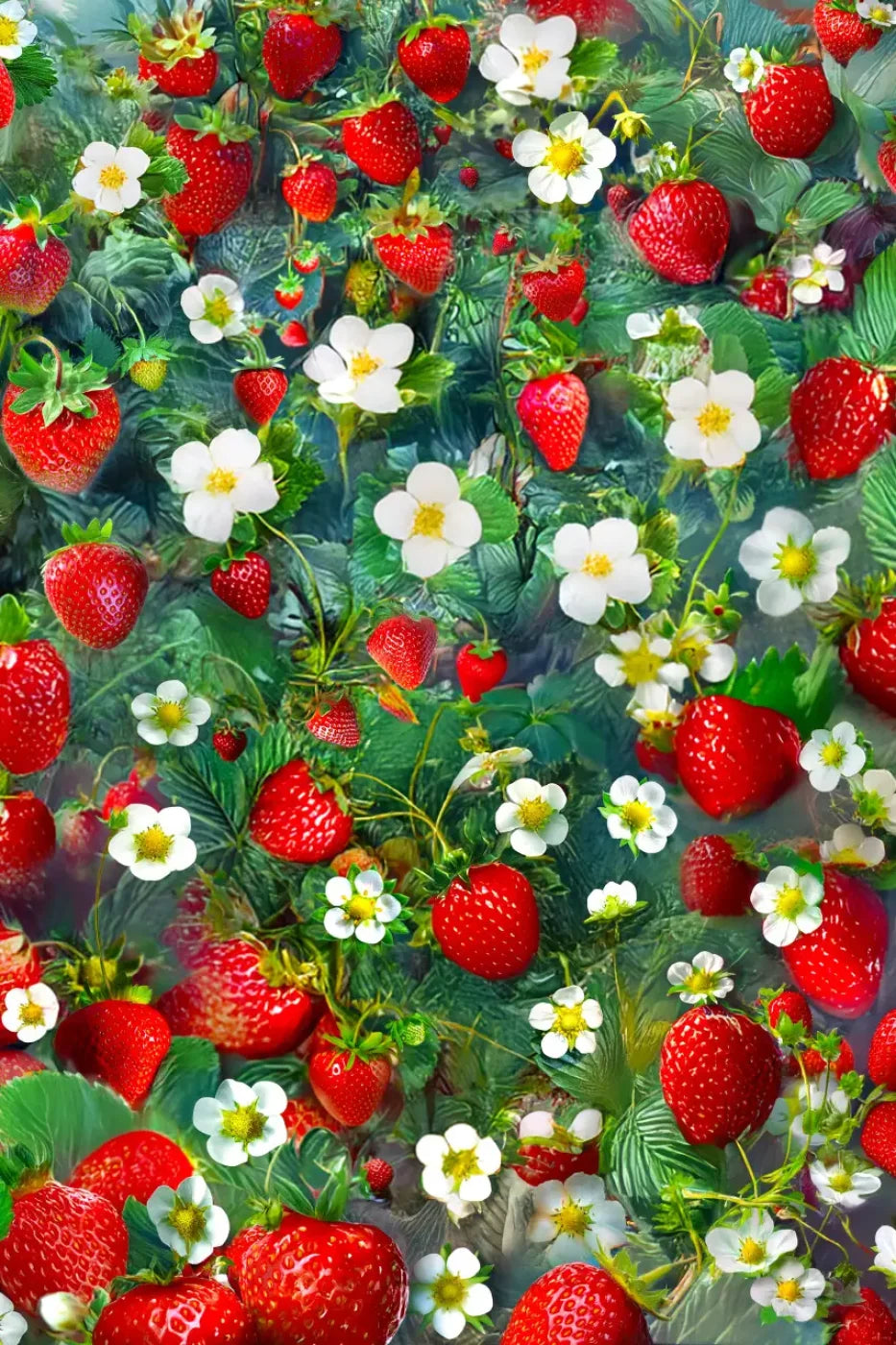 Ripe Strawberry Field 8’x12’ UltraCloth (96 x 144 inch) Backdrop