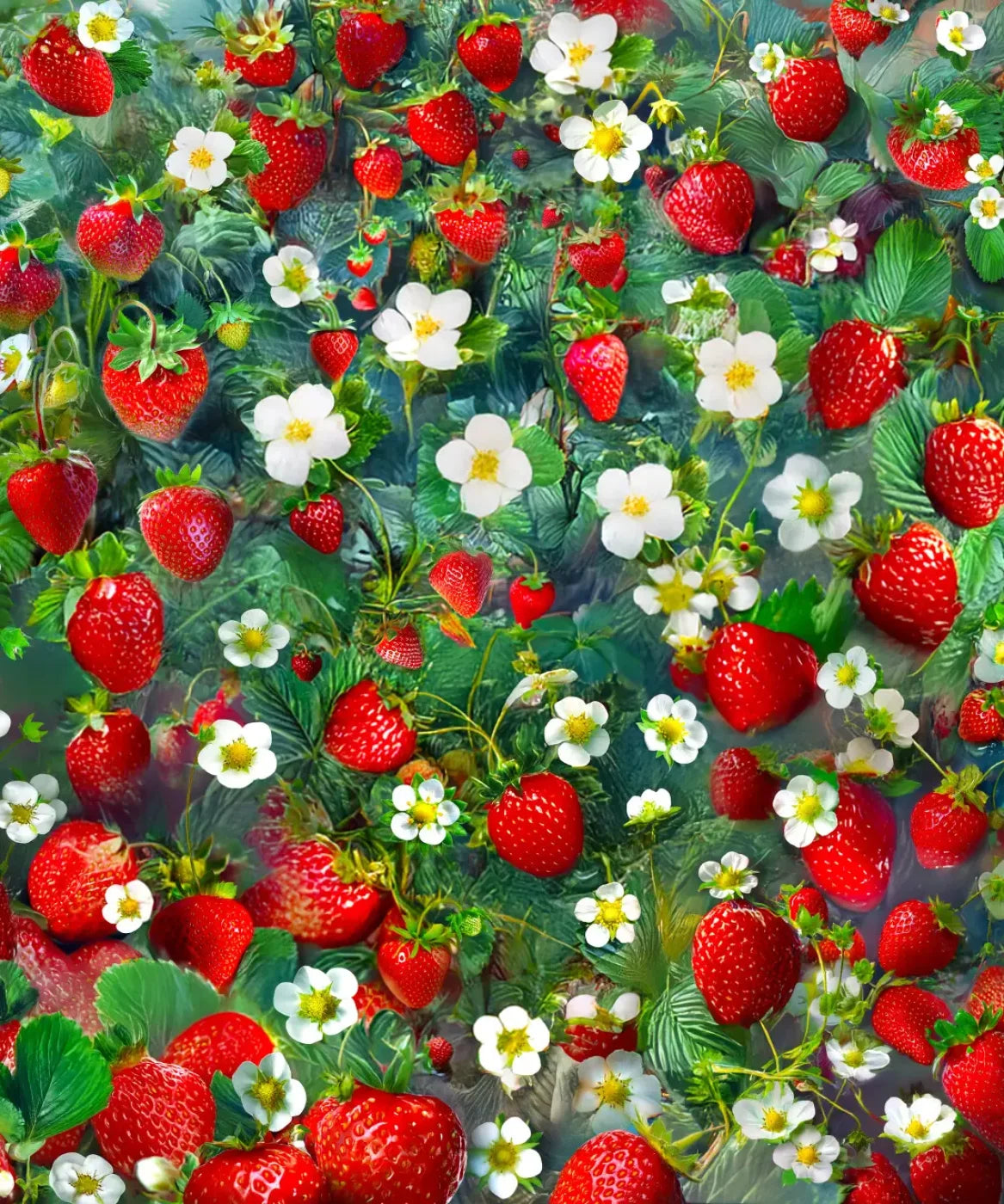 Ripe Strawberry Field Backdrop