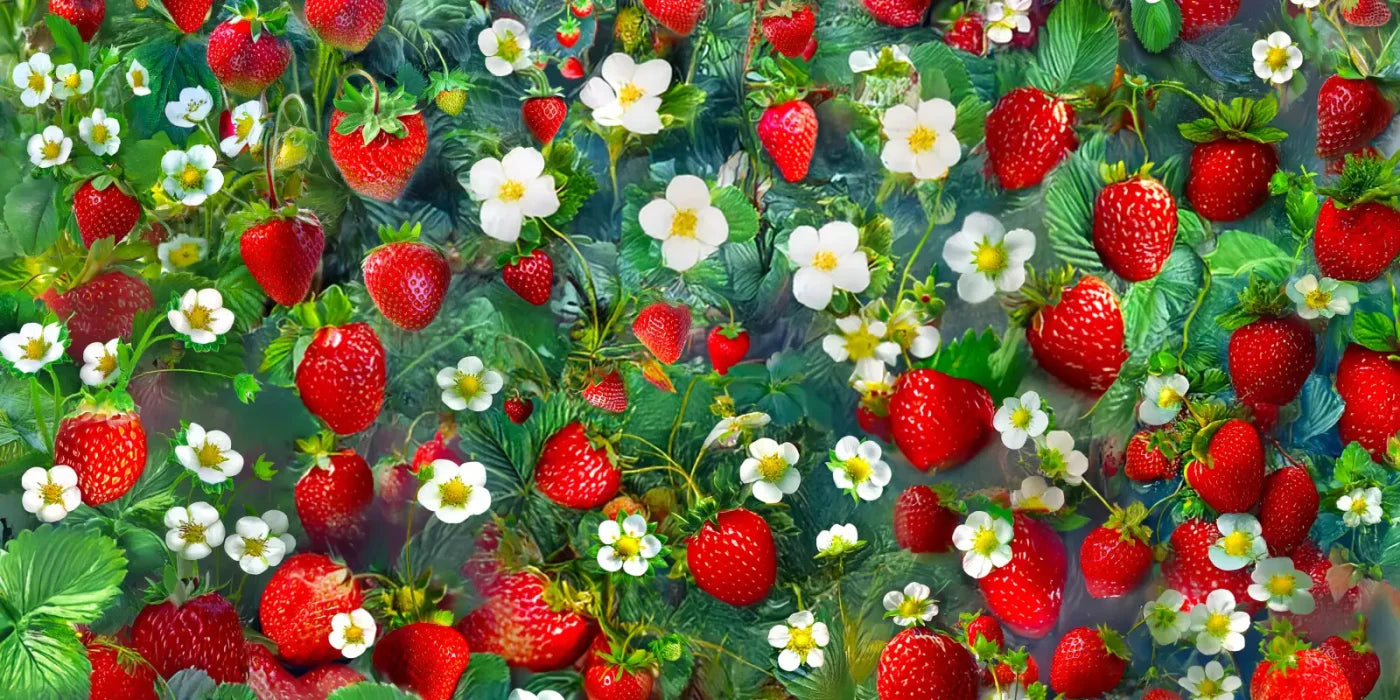 Ripe Strawberry Field Backdrop
