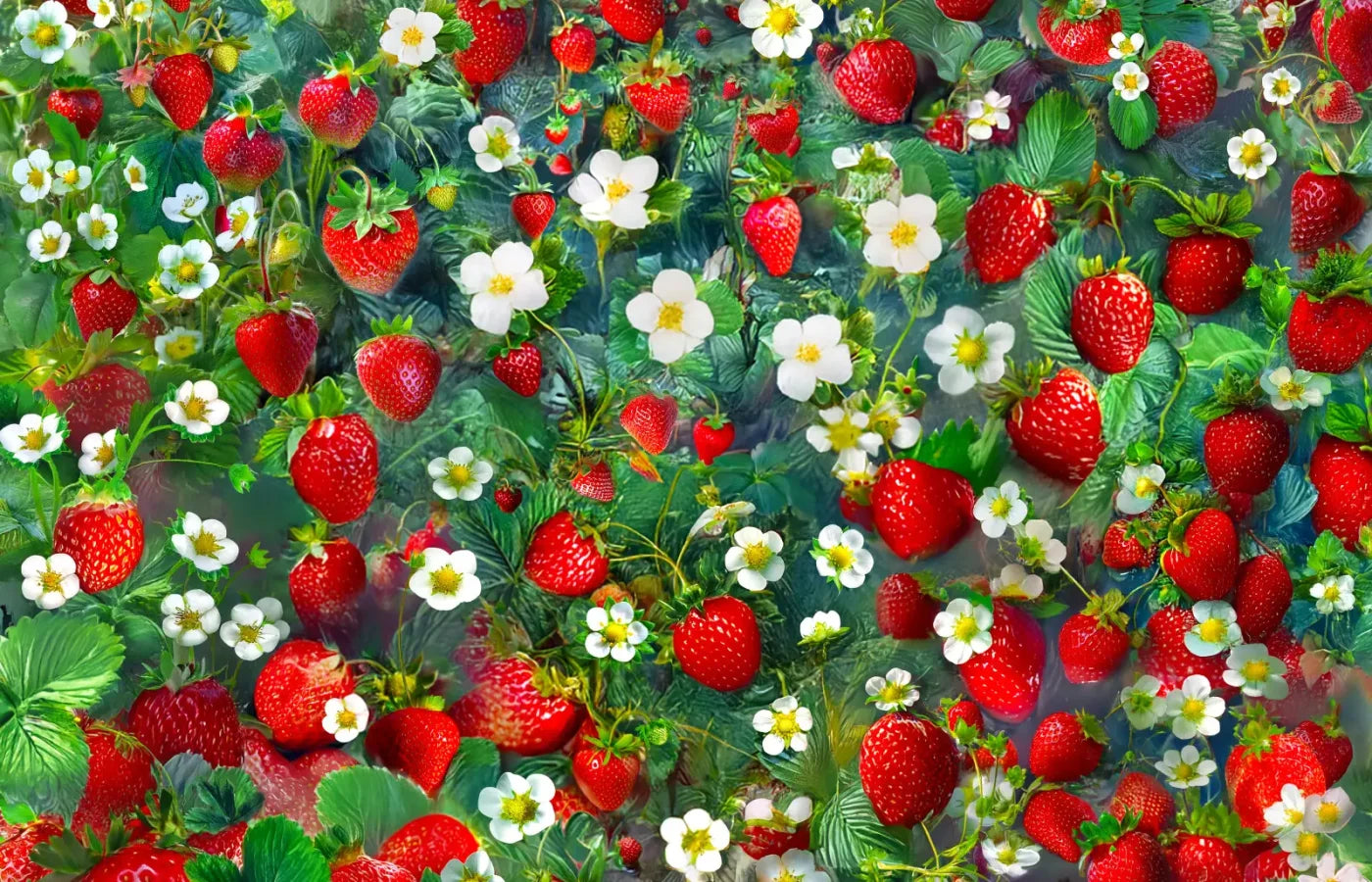 Ripe Strawberry Field Backdrop