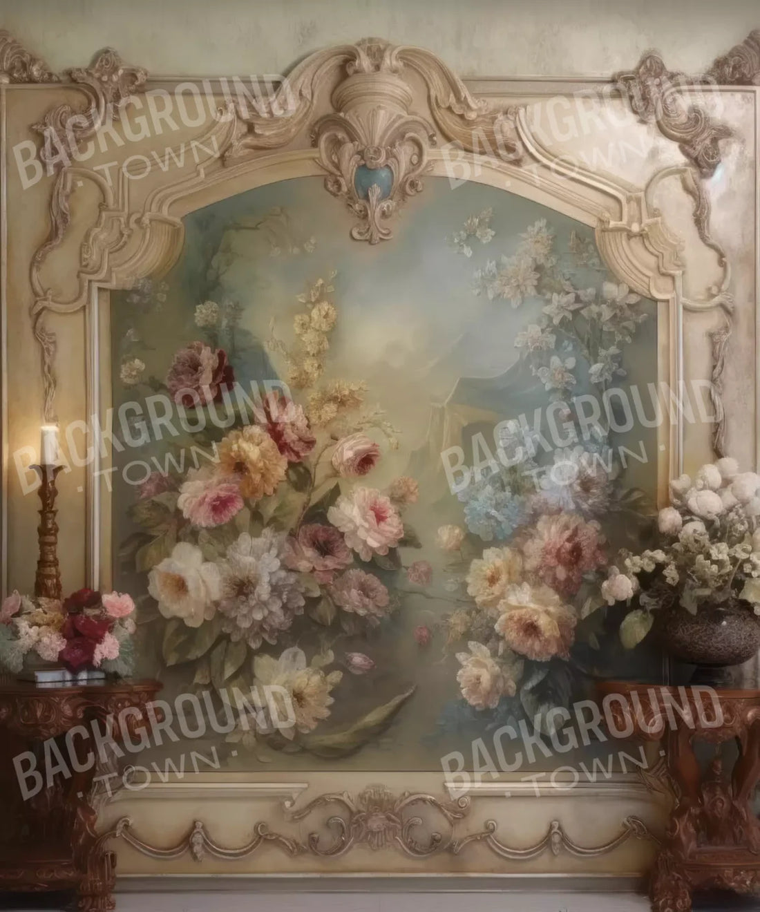 [flowers] [vintage[ [painting] Backdrop for Photography