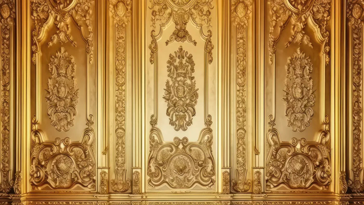 Rococo Gold Wall 14X8 Ultracloth ( 168 X 96 Inch ) Backdrop