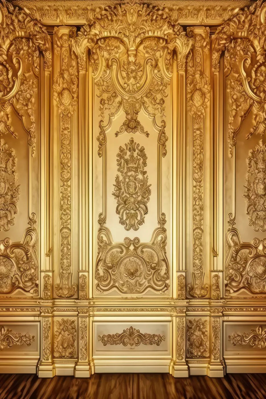 Rococo Gold Wall 5X8 Ultracloth ( 60 X 96 Inch ) Backdrop