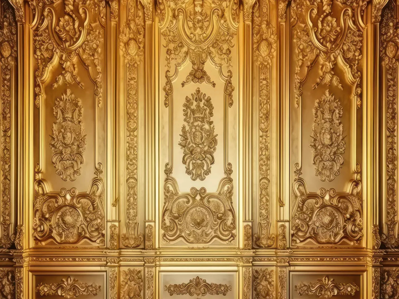 Rococo Gold Wall 68X5 Fleece ( 80 X 60 Inch ) Backdrop