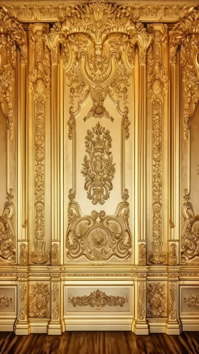 Rococo Gold Wall 8X14 Ultracloth ( 96 X 168 Inch ) Backdrop