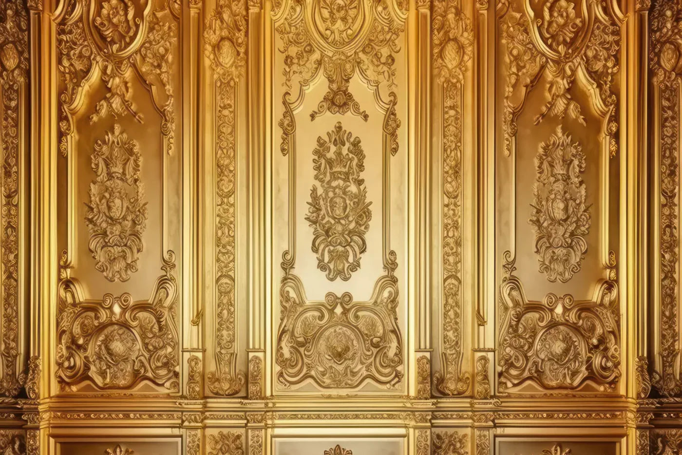 Rococo Gold Wall 8X5 Ultracloth ( 96 X 60 Inch ) Backdrop
