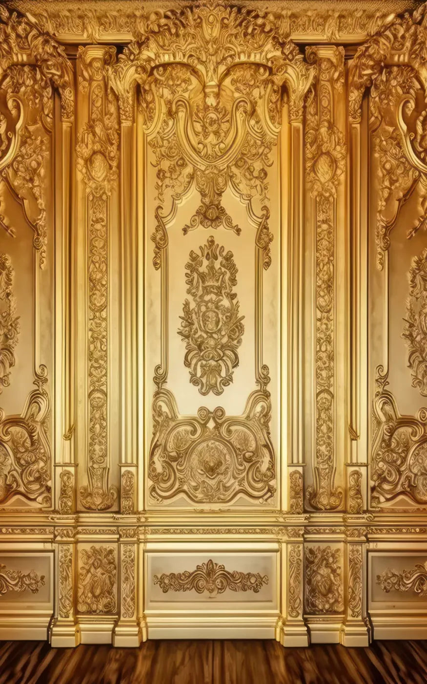 Rococo Gold Wall 9X14 Ultracloth ( 108 X 168 Inch ) Backdrop