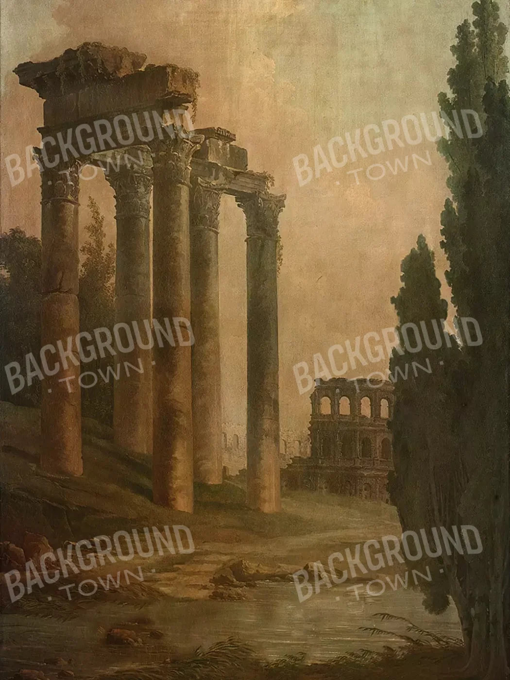 Roman Ruins 5’X6’8 Fleece (60 X 80 Inch) Backdrop