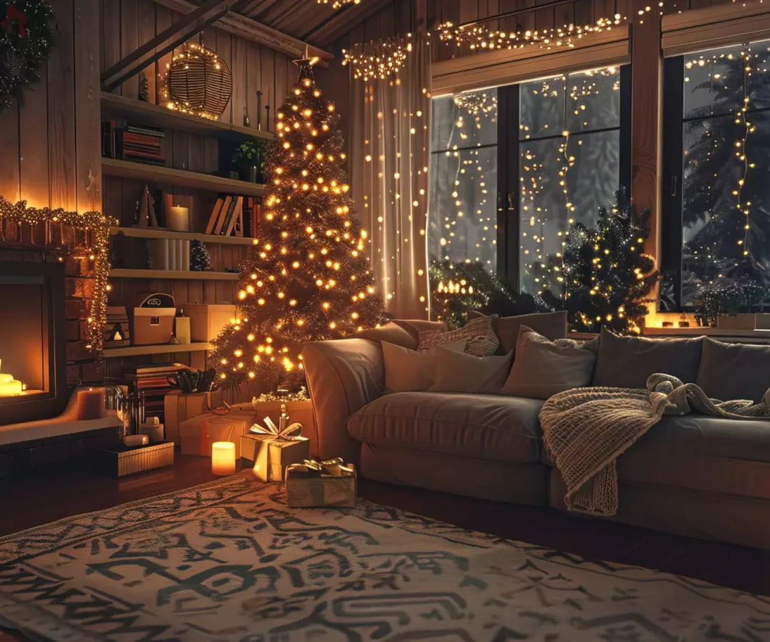 Romantic Christmas Eve 5’X4’2 Fleece (60 X 50 Inch) Backdrop