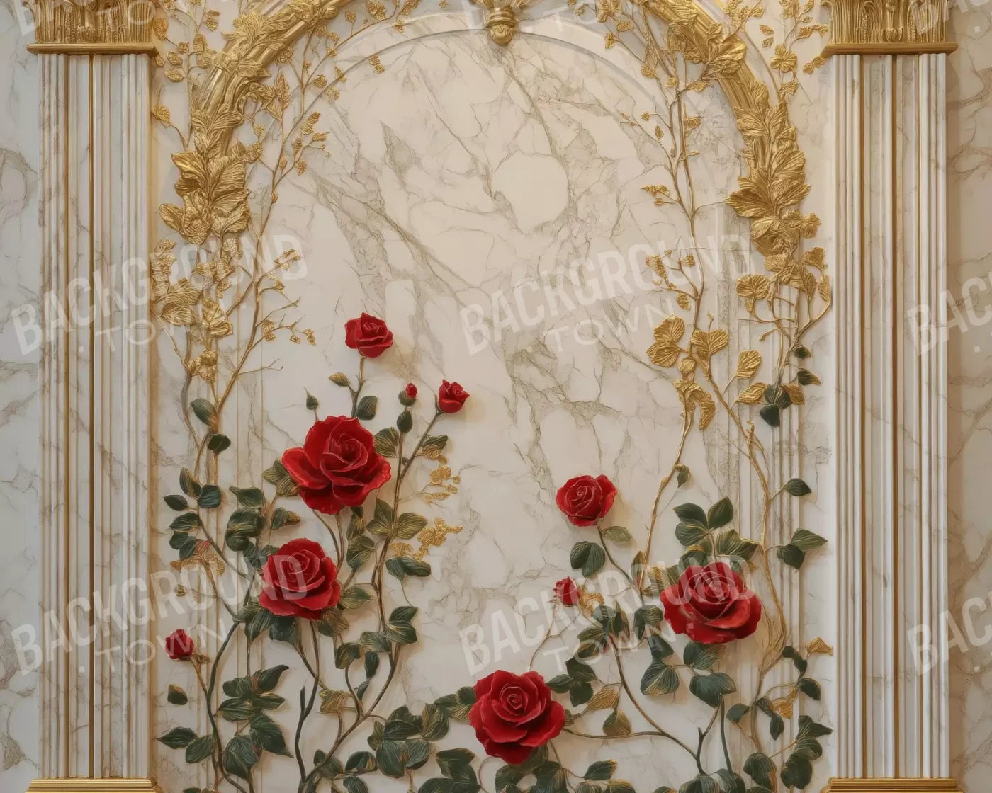 Rose Accent Archway 10’X8’ Fleece (120 X 96 Inch) Backdrop