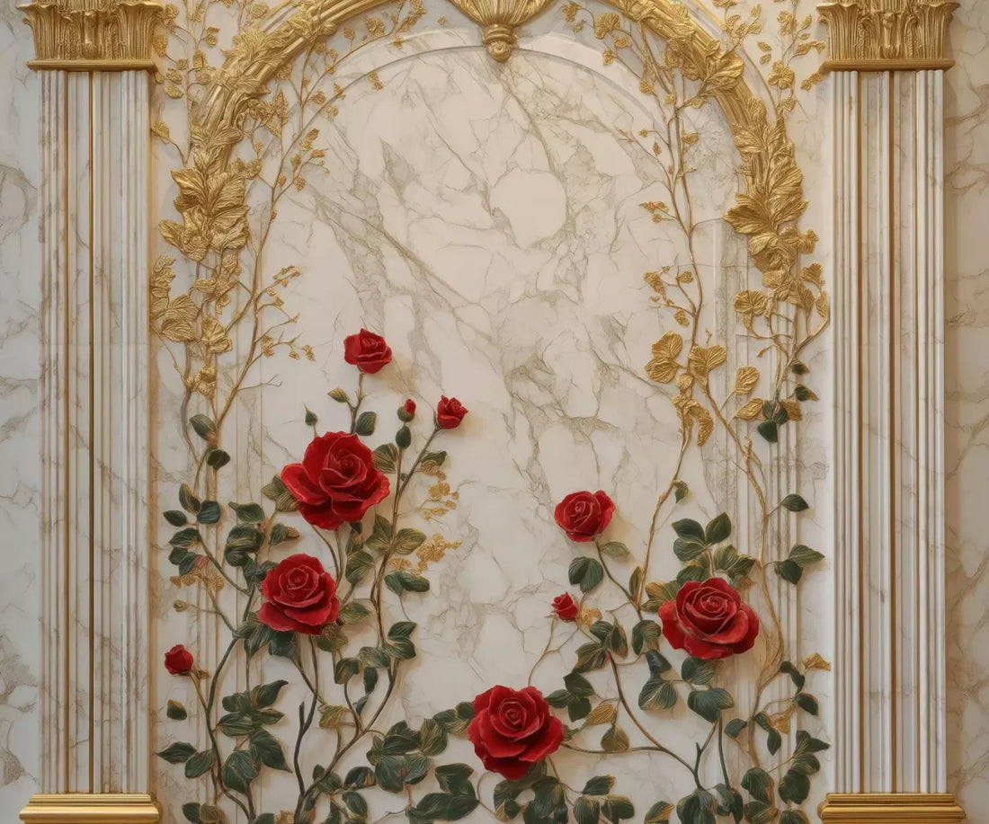 Rose Accent Archway 5’X4’2 Fleece (60 X 50 Inch) Backdrop