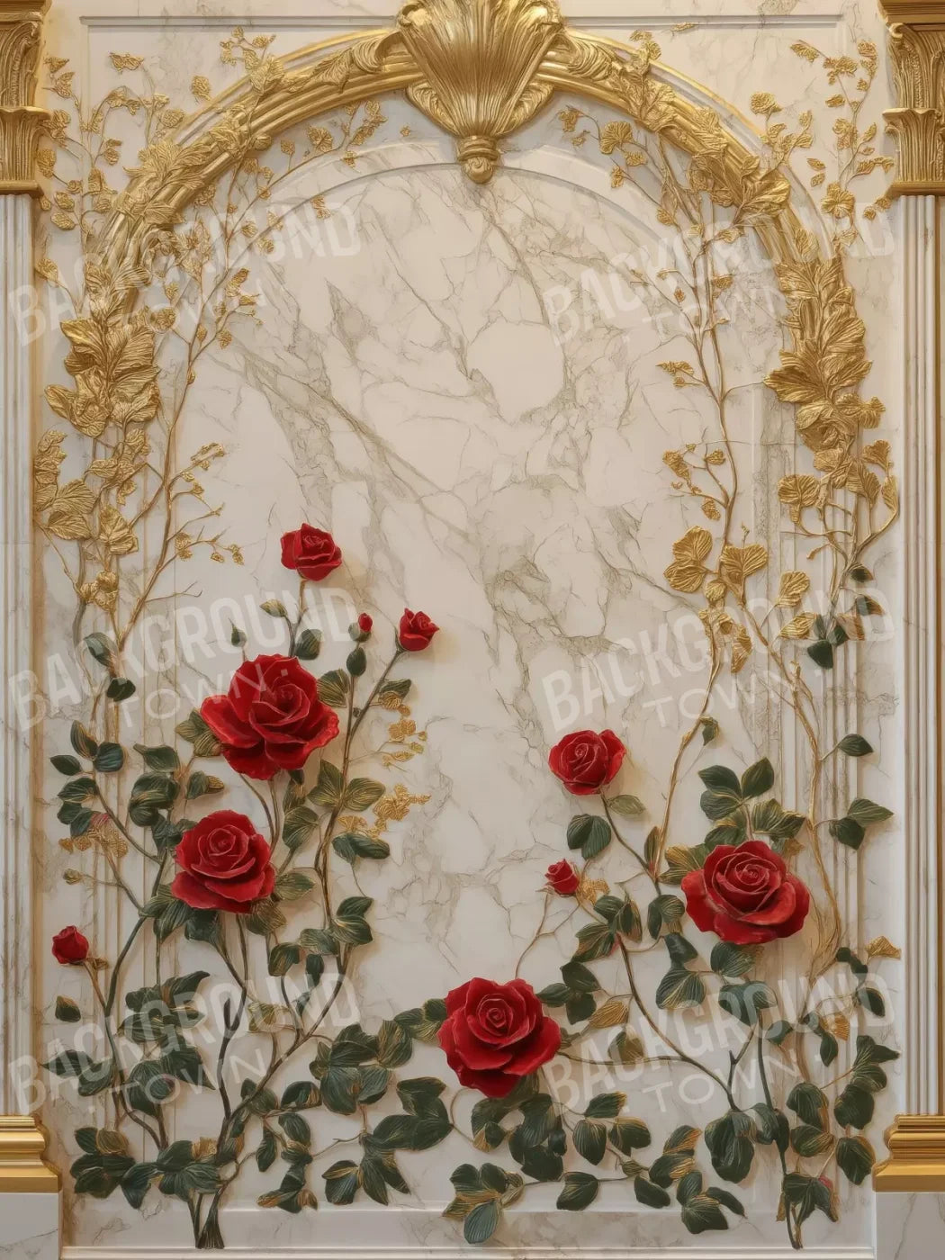 Rose Accent Archway 5’X6’8 Fleece (60 X 80 Inch) Backdrop
