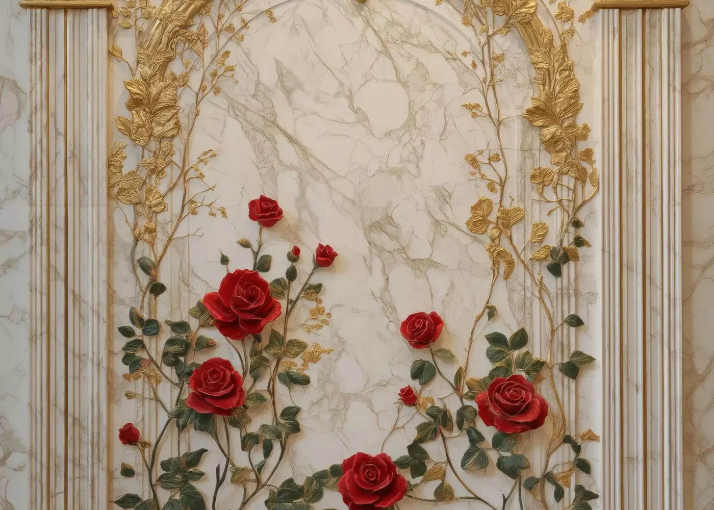 Rose Accent Archway 7’X5’ Ultracloth (84 X 60 Inch) Backdrop