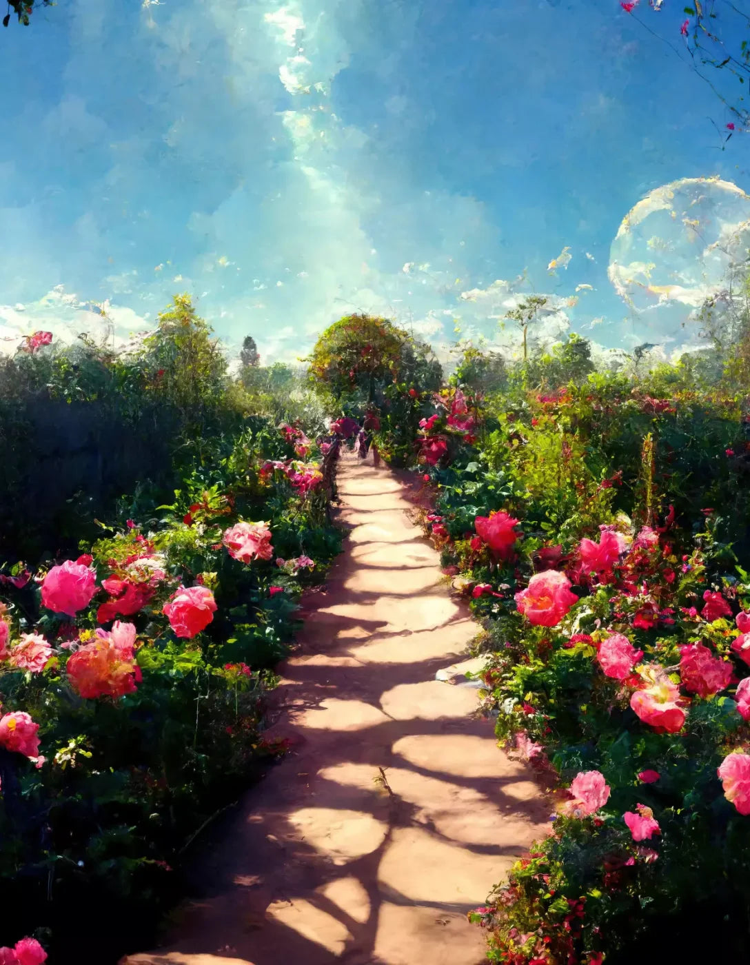 Rose Path 6X8 Fleece ( 72 X 96 Inch ) Backdrop