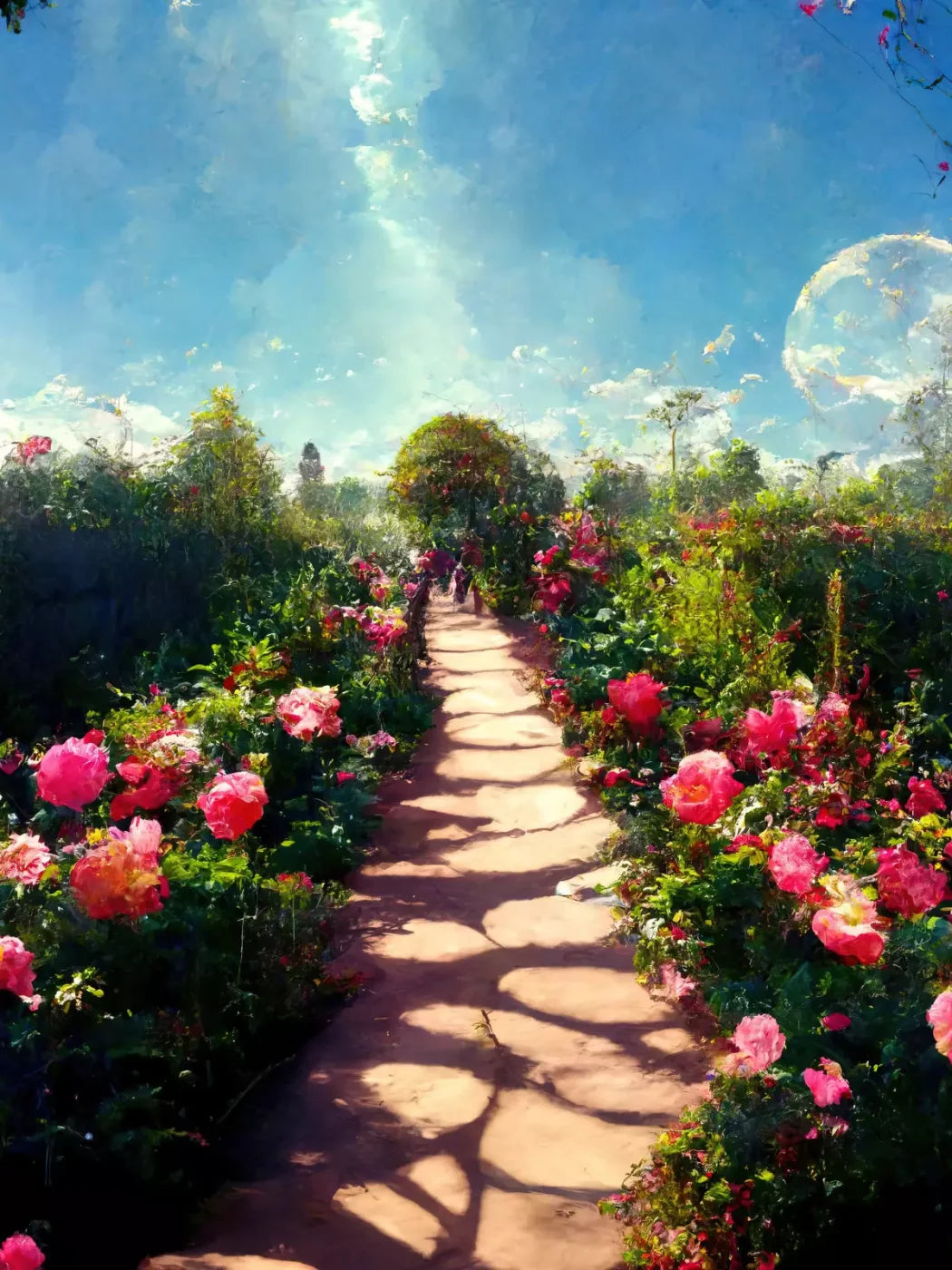 Rose Path 8X10 Fleece ( 96 X 120 Inch ) Backdrop