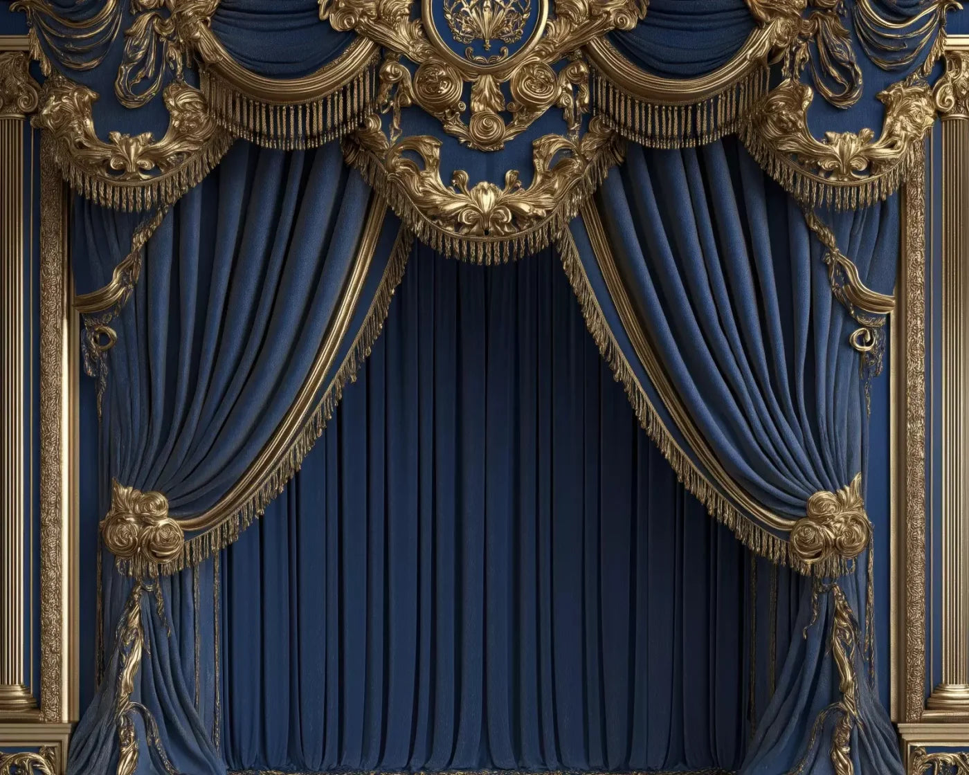 Royal Blue Bed Alcove 10’X8’ Fleece (120 X 96 Inch) Backdrop