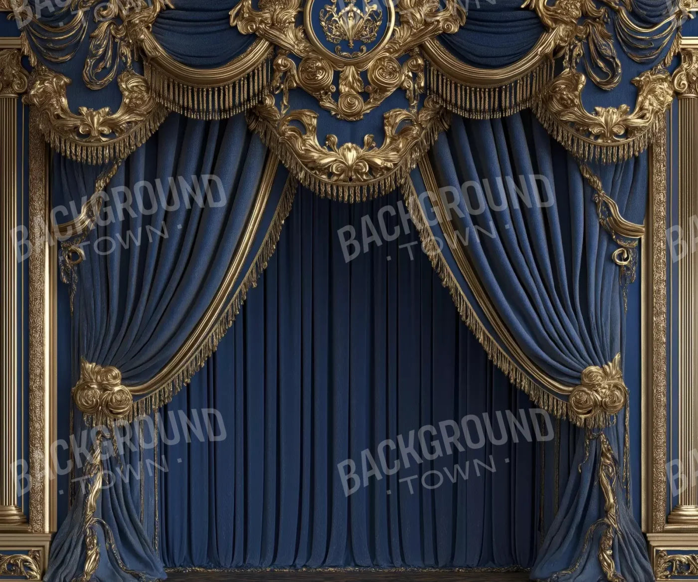 Royal Blue Bed Alcove 5’X4’2 Fleece (60 X 50 Inch) Backdrop