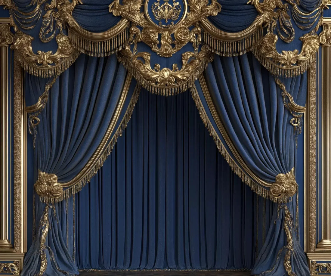 Royal Blue Bed Alcove 5’X4’2 Fleece (60 X 50 Inch) Backdrop