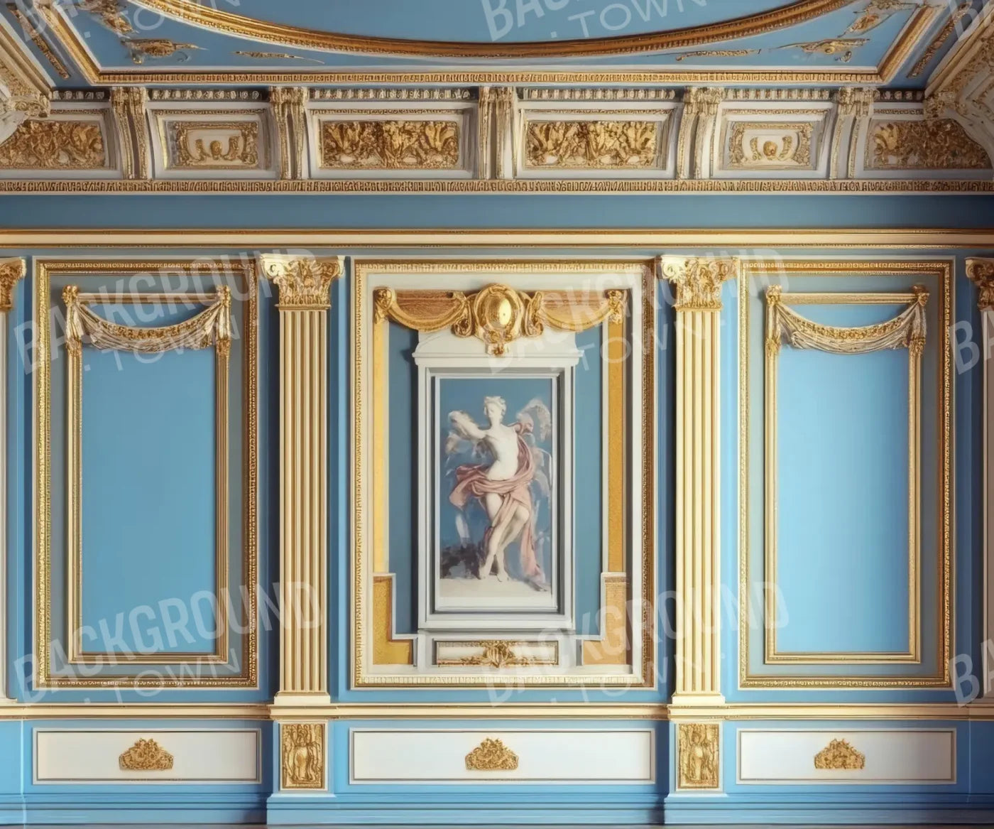 Blue Gold Backdrop for Photography