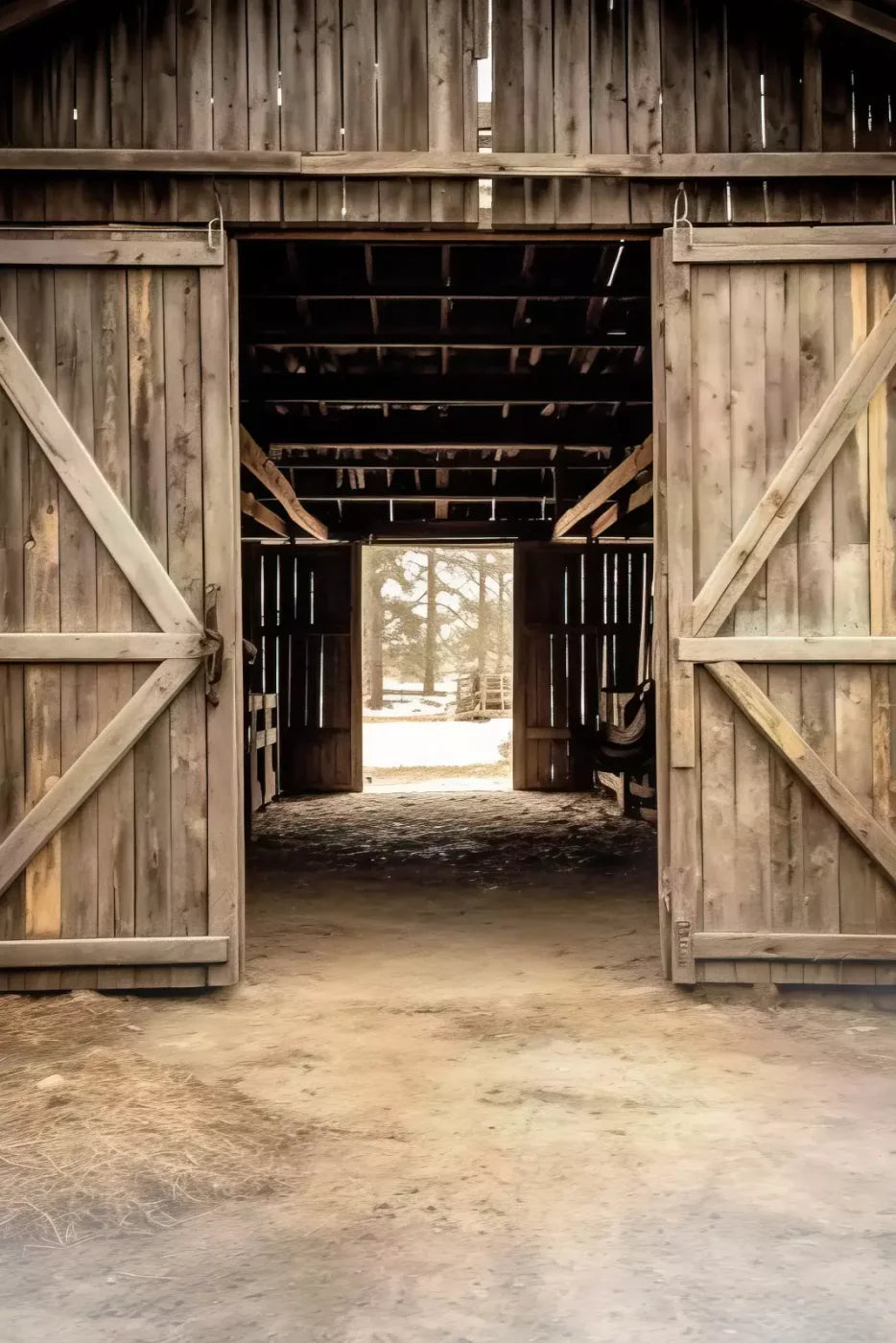 Rural Barn Doors 5X8 Ultracloth ( 60 X 96 Inch ) Backdrop