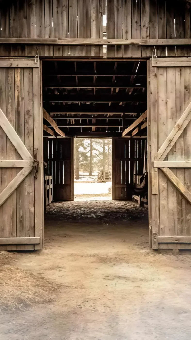 Rural Barn Doors 8X14 Ultracloth ( 96 X 168 Inch ) Backdrop